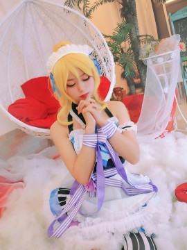 《Lovelive！》绚濑绘里情人节女仆 C O S P L A Y_情人节快乐 (1)