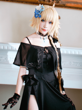 《Fate Grand Order》贞德黑色晚礼服 C O S P L A Y_《FGO》贞德礼服装 (5)