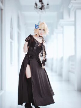 《Fate Grand Order》贞德黑色晚礼服 C O S P L A Y_《FGO》贞德礼服装 (8)