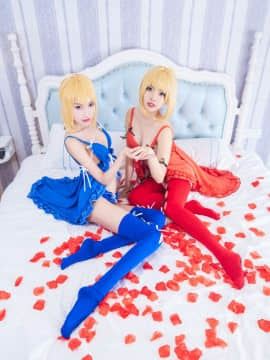 《Fate Extella》 阿尔托莉雅X尼禄睡服特典 C O S P L A Y_saber 尼禄 睡衣cos 阿尔托利亚 (9)
