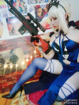 《Fate Grand Order》黑枪呆saber C O S P L A Y_骑阶黑呆 (4)