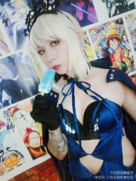 《Fate Grand Order》黑枪呆saber C O S P L A Y_骑阶黑呆 (8)