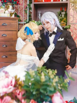 《FateGrand Order》 阿尔托莉雅Alter婚纱 C O S P L A Y_单纯就想七夕发个片~一套屯了好久的样衣图~大家就当七夕糖看看就好啦 (4)