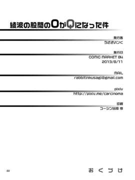 (C84) [膝立ちバニー] 綾波の股間のOがQになった件_21_OQ_021