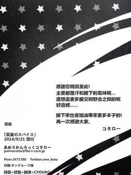 [汉化] (Splash!) [あめりかん☆ろっく (コタロー)] 真夏のスパイス (Free!)_20_