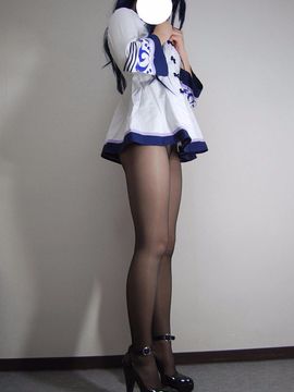 超ミニ黒スト制服コス_182