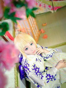fate zero saber新年浴衣COS_SABER和服 C O S (2)