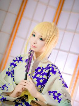 fate zero saber新年浴衣COS_SABER和服 C O S (3)