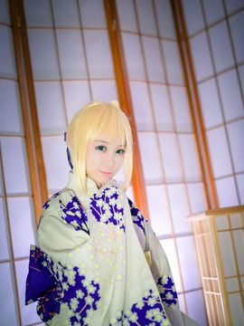 fate zero saber新年浴衣COS_SABER和服 C O S (5)