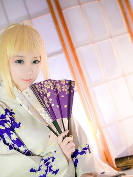 fate zero saber新年浴衣COS_SABER和服 C O S (6)