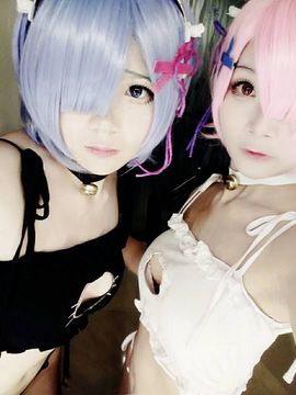 Rezero - Ram x Rem Cat keyhole fanart ver_15