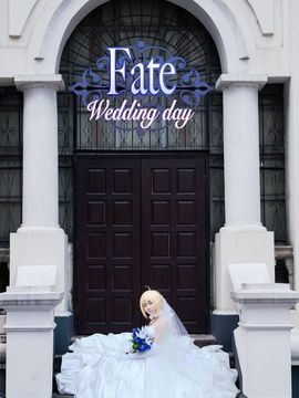 《FateZero》 海边花嫁SABER花嫁版C O S_Fatesaber 十周年婚纱 (2)