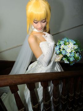 《FateZero》 海边花嫁SABER花嫁版C O S_Saber十周年婚纱 (3)