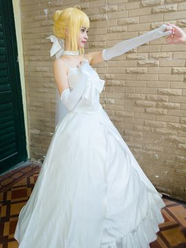 《FateZero》 海边花嫁SABER花嫁版C O S_Saber十周年婚纱 (4)