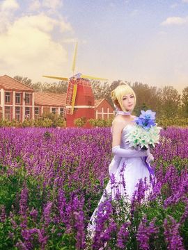 《FateZero》 海边花嫁SABER花嫁版C O S_saber十周年婚纱 (3)