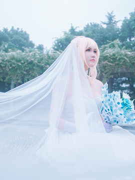 《FateZero》 海边花嫁SABER花嫁版C O S_FateStay night十周年花嫁saber (9)