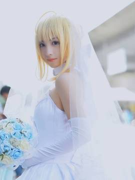 《FateZero》 海边花嫁SABER花嫁版C O S_Saber 十周年婚纱手办~攒人品抽黑贞！ (2)