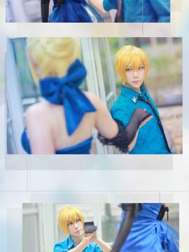 《FateZero》 海边花嫁SABER花嫁版C O S_双王金剑婚纱 (6)