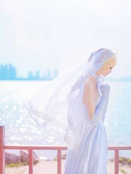 《FateZero》 海边花嫁SABER花嫁版C O S_saber花嫁 (2)