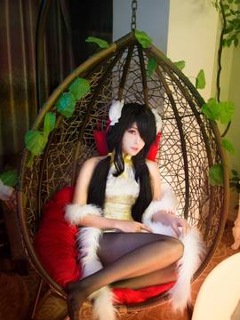 《约会大作战》狂三同人旗袍cp的正片 C O S P L A Y_时崎狂三白色同人版旗袍 (1)