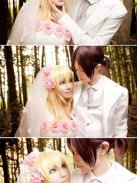 《进击的巨人》赫里斯塔花样婚纱 C O S P L A Y_【百合组结婚组】进击的巨人 —— 尤赫结婚ver. (2)