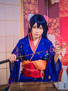 《Love Live!》田园海未未觉醒和服C O S_桜の中の海！正月和服未觉醒海 (3)
