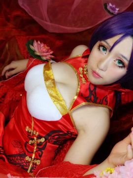 东条希同人新年旗袍COS_东条希同人新年旗袍 (3)