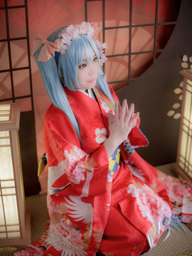 初音花色衣仙鹤和服 C O S_【花色衣】MIKU (4)