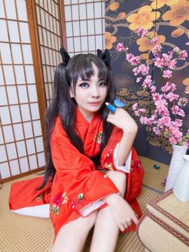 嘛， 夏天当然是要穿浴衣啊！远坂凛浴衣ver COS_【cos正片】远坂凛浴衣☆ (5)