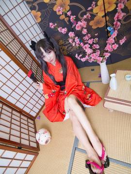 嘛， 夏天当然是要穿浴衣啊！远坂凛浴衣ver COS_【cos正片】远坂凛浴衣☆ (7)