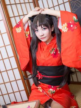 嘛， 夏天当然是要穿浴衣啊！远坂凛浴衣ver COS_【cos正片】远坂凛浴衣☆ (8)