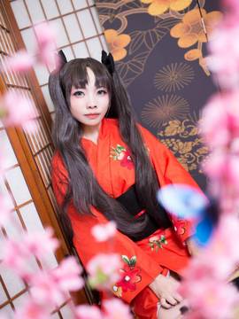 嘛， 夏天当然是要穿浴衣啊！远坂凛浴衣ver COS_【cos正片】远坂凛浴衣☆ (9)