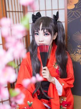 嘛， 夏天当然是要穿浴衣啊！远坂凛浴衣ver COS_【cos正片】远坂凛浴衣☆ (10)