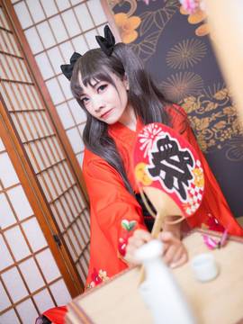 嘛， 夏天当然是要穿浴衣啊！远坂凛浴衣ver COS_【cos正片】远坂凛浴衣☆ (12)
