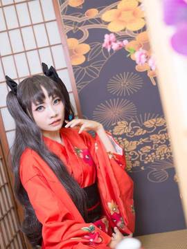 嘛， 夏天当然是要穿浴衣啊！远坂凛浴衣ver COS_【cos正片】远坂凛浴衣☆ (13)