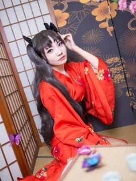 嘛， 夏天当然是要穿浴衣啊！远坂凛浴衣ver COS_【cos正片】远坂凛浴衣☆ (15)