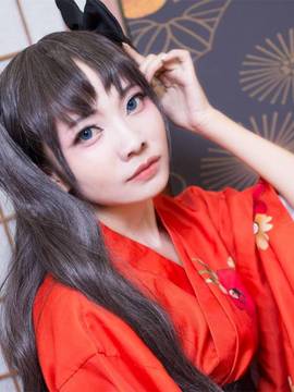 嘛， 夏天当然是要穿浴衣啊！远坂凛浴衣ver COS_【cos正片】远坂凛浴衣☆ (16)