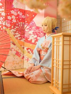 《Fate stay night》saber 和服晴着Ver C O S P L A Y_晴着和服saber (5)