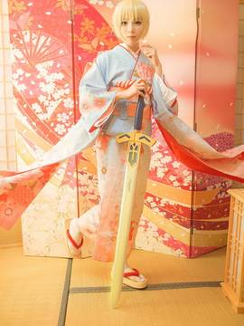 《Fate stay night》saber 和服晴着Ver C O S P L A Y_晴着和服saber (11)