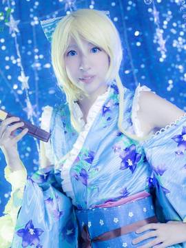 绚濑绘里夏日祭C O S P L A Y_绘里浴衣觉醒，夏天就要去夏日祭哦 (6)