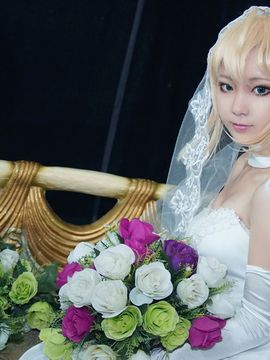 Saber型月10周年婚纱COS_saber型月十周年婚纱 (7)