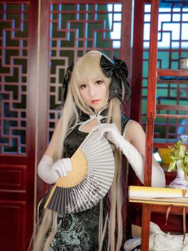 《缘之空》穹妹旗袍COSPLAY_=缘之空=春日野穹 黑旗袍ver. (3)