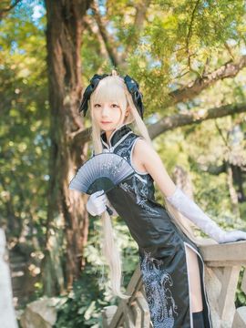 《缘之空》穹妹旗袍COSPLAY_缘之空 春日野穹 穹妹黑旗袍 (3)