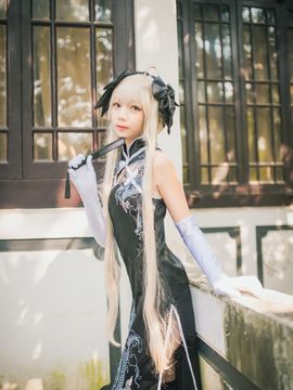 《缘之空》穹妹旗袍COSPLAY_缘之空 春日野穹 穹妹黑旗袍 (12)