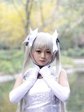 《缘之空》穹妹旗袍COSPLAY_缘之空 穹妹白旗袍 (2)