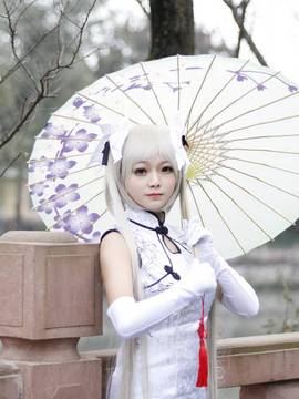 《缘之空》穹妹旗袍COSPLAY_缘之空 穹妹白旗袍 (3)