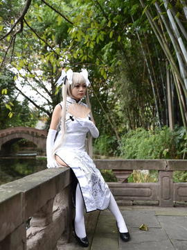 《缘之空》穹妹旗袍COSPLAY_缘之空 穹妹白旗袍 (8)