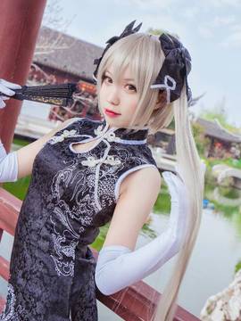 《缘之空》穹妹旗袍COSPLAY_穹妹黑旗袍 (1)