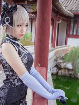 《缘之空》穹妹旗袍COSPLAY_穹妹黑旗袍 (3)