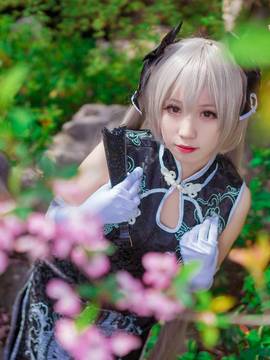 《缘之空》穹妹旗袍COSPLAY_穹妹黑旗袍 (13)